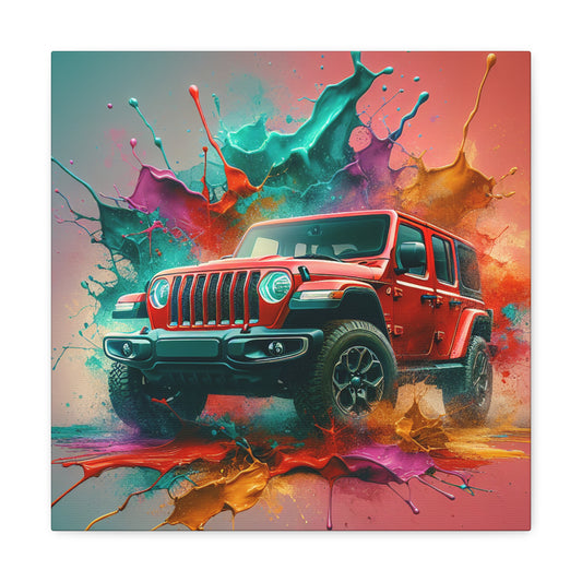 Jeep Wrangler Canva Painting, Wall Art Decor, Modern Car Artwork, High Quality Prints, Perfect Gift for Car Lovers and Jeep Enthusiasts