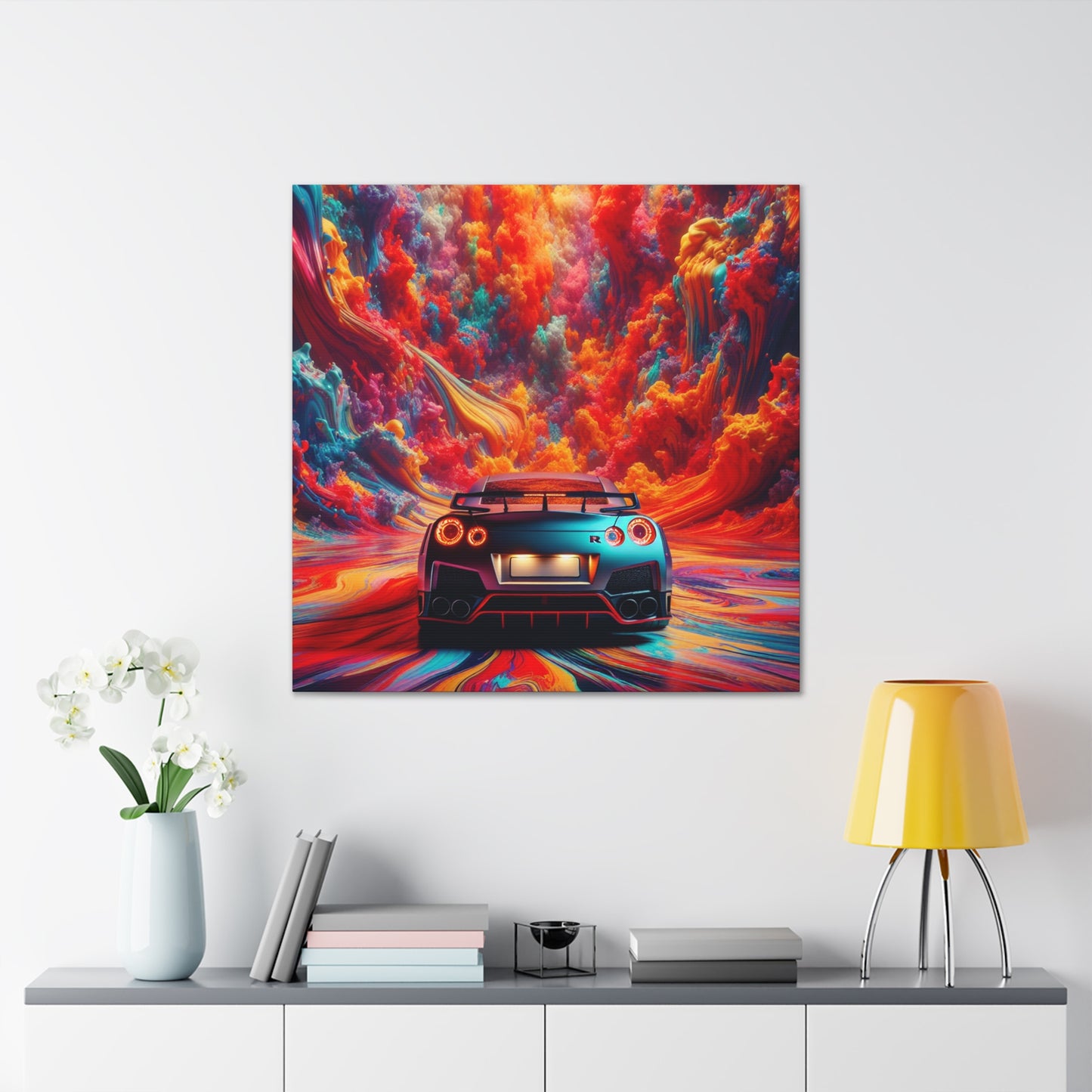 Nissan GT-R Car Canva Painting - Wall Art for Home, Office, Garage - Perfect Gift for Car Enthusiasts and Nissan Fans