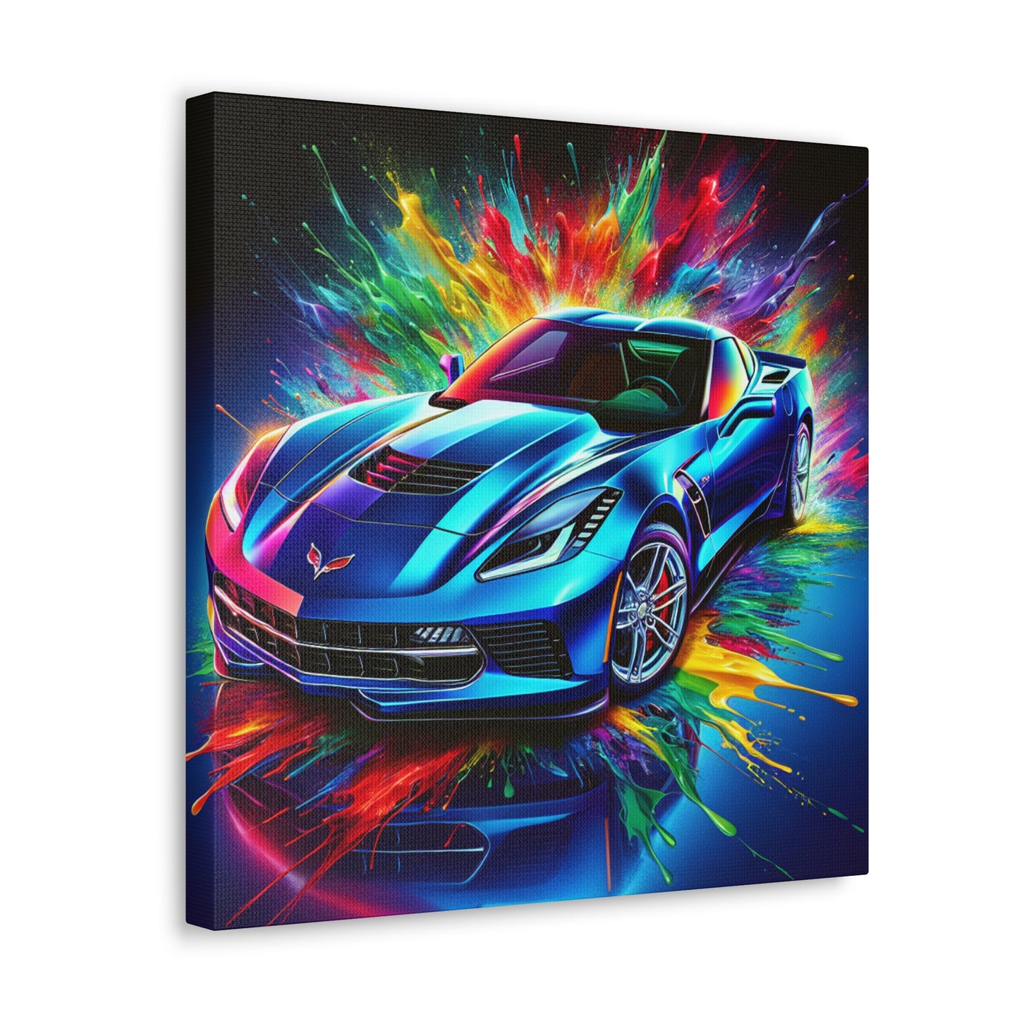 Chevrolet Corvette Canva Painting, Classic Car Wall Art, Vintage Corvette Home Decor, Car Enthusiast Gift, Man Cave Accessory
