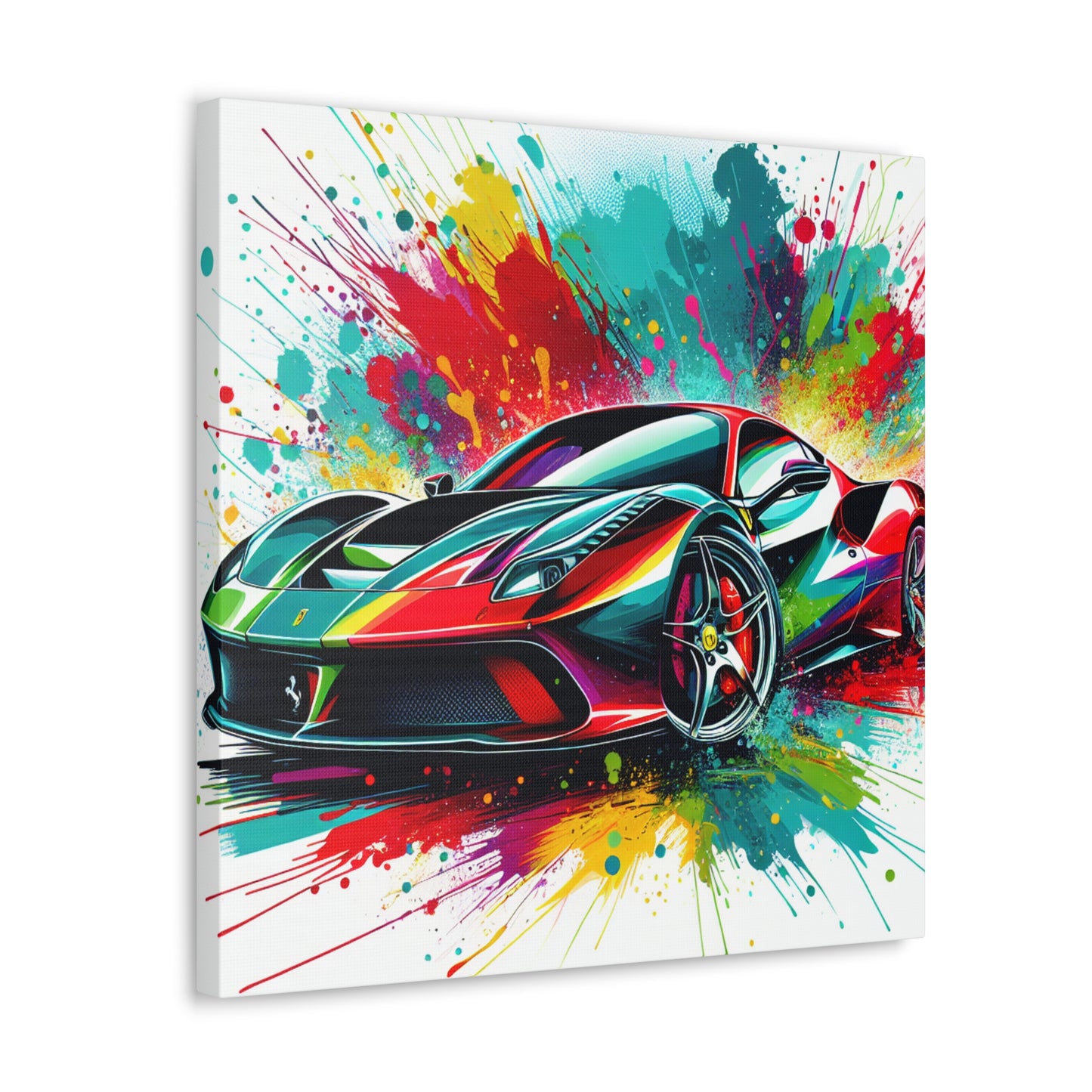 Ferrari Canva Painting, Luxury Sports Car Wall Art, Classic Red Ferrari Print, Home Office Decor, Perfect Gift for Car Enthusiasts