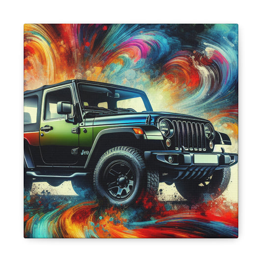 Jeep Wrangler Wall Art Canva Painting, Off-Road Adventure Home Decor, Perfect Gift for Automotive Enthusiasts, High-Quality Print