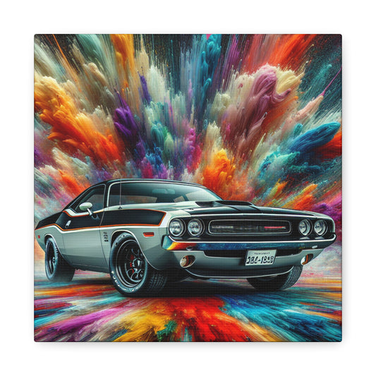 Dodge Challenger Canvas Wall Art - Car Enthusiast Gift, Modern Home Decor, Automobile Painting, Handmade and Personalized Canva Art