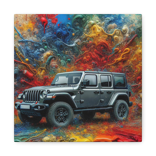 Jeep Wrangler Wall Art Canva, Off-Road Vehicle Painting, Unique Garage Decor, Adventure Inspired Art, 4x4 Truck Poster, Perfect Gift for Jeep Lovers