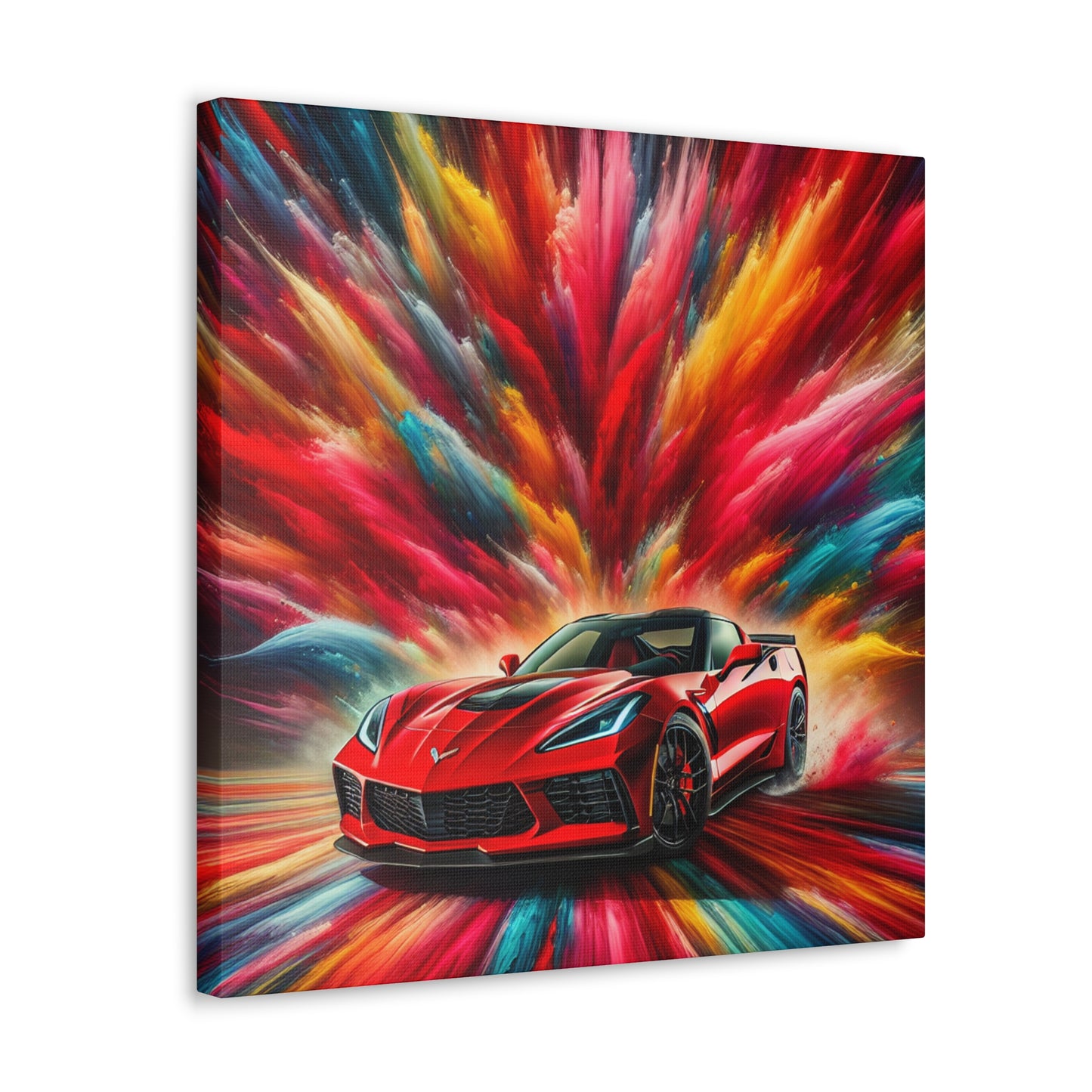 Chevrolet Corvette Wall Art, Automotive Canva Painting, Car Enthusiast Gift, Vintage Sports Car Decor, Modern Office and Home Wall Décor