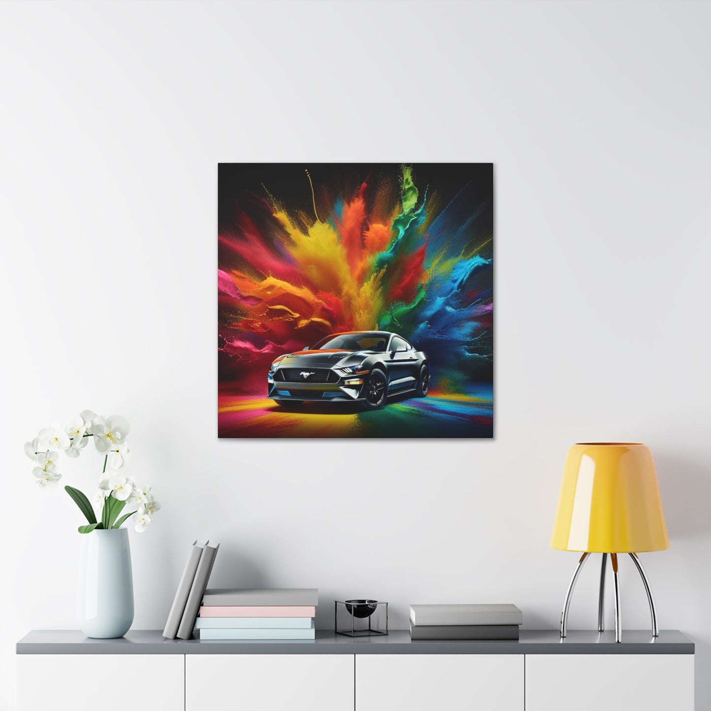 Ford Mustang Vintage Car Canva Painting - Unique Garage Decor, Perfect Gift for Car Lovers and Collectors, Wall Art Home Decor