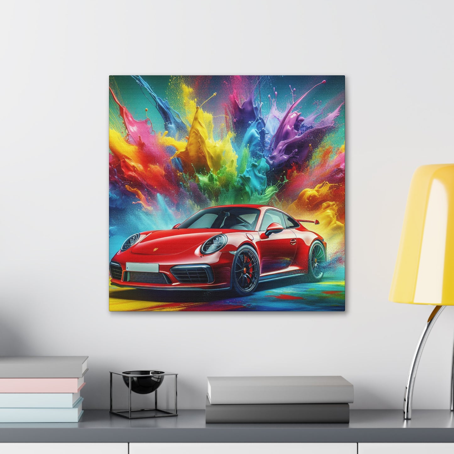 Porsche 911 Fine Art Canva Painting - Vintage Car Wall Decor - Luxury Automobile Artwork for Home and Office Decorations