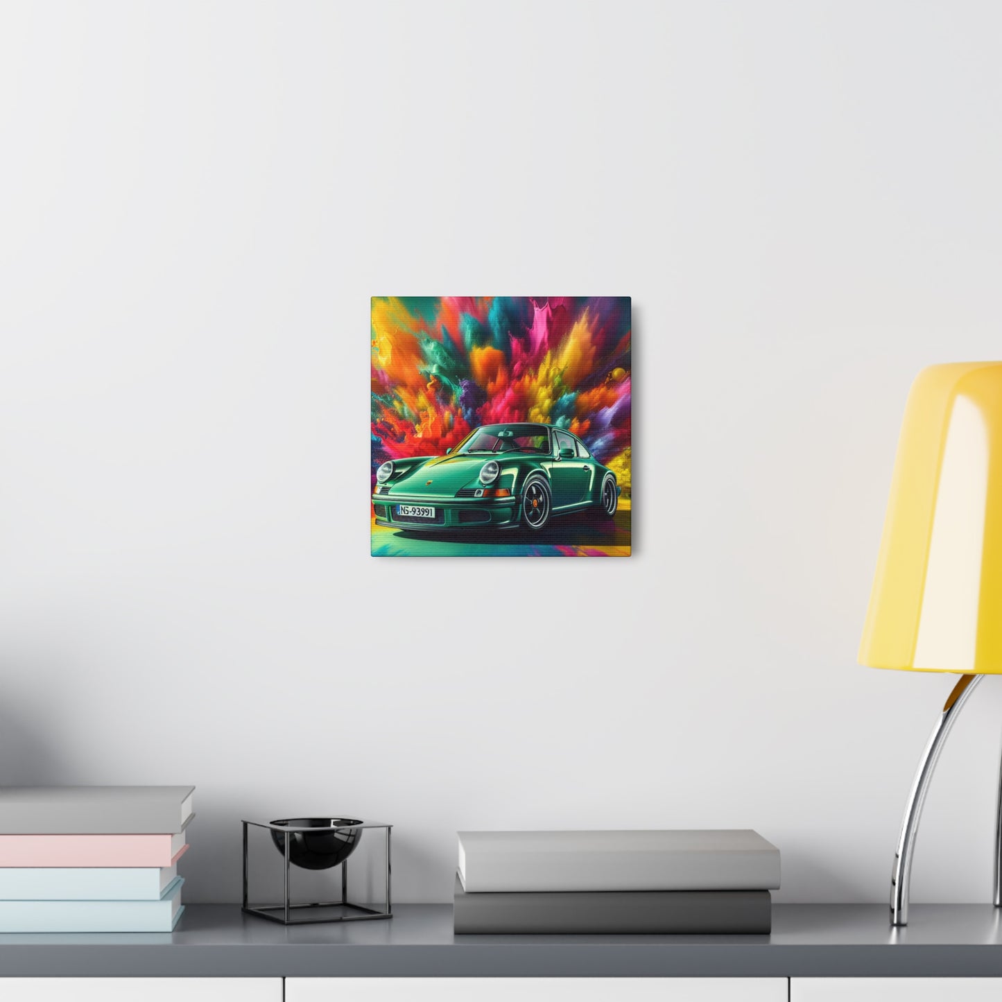 Vintage Porsche 911 Canva Painting, Car Art Wall Decor, Luxury Sports Car Print, Collectors Item, Bespoke Canva Artwork for Car Enthusiasts