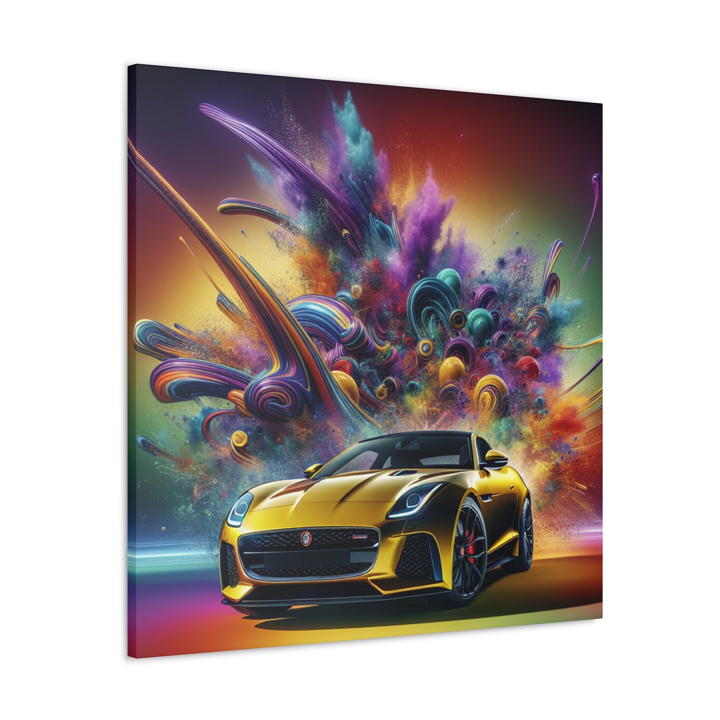 Jaguar F-Type Canva Painting - Wall Art, Car Enthusiast Gift, Automotive Decor, Luxury Sports Car Art, Handmade Unique Canvas Print