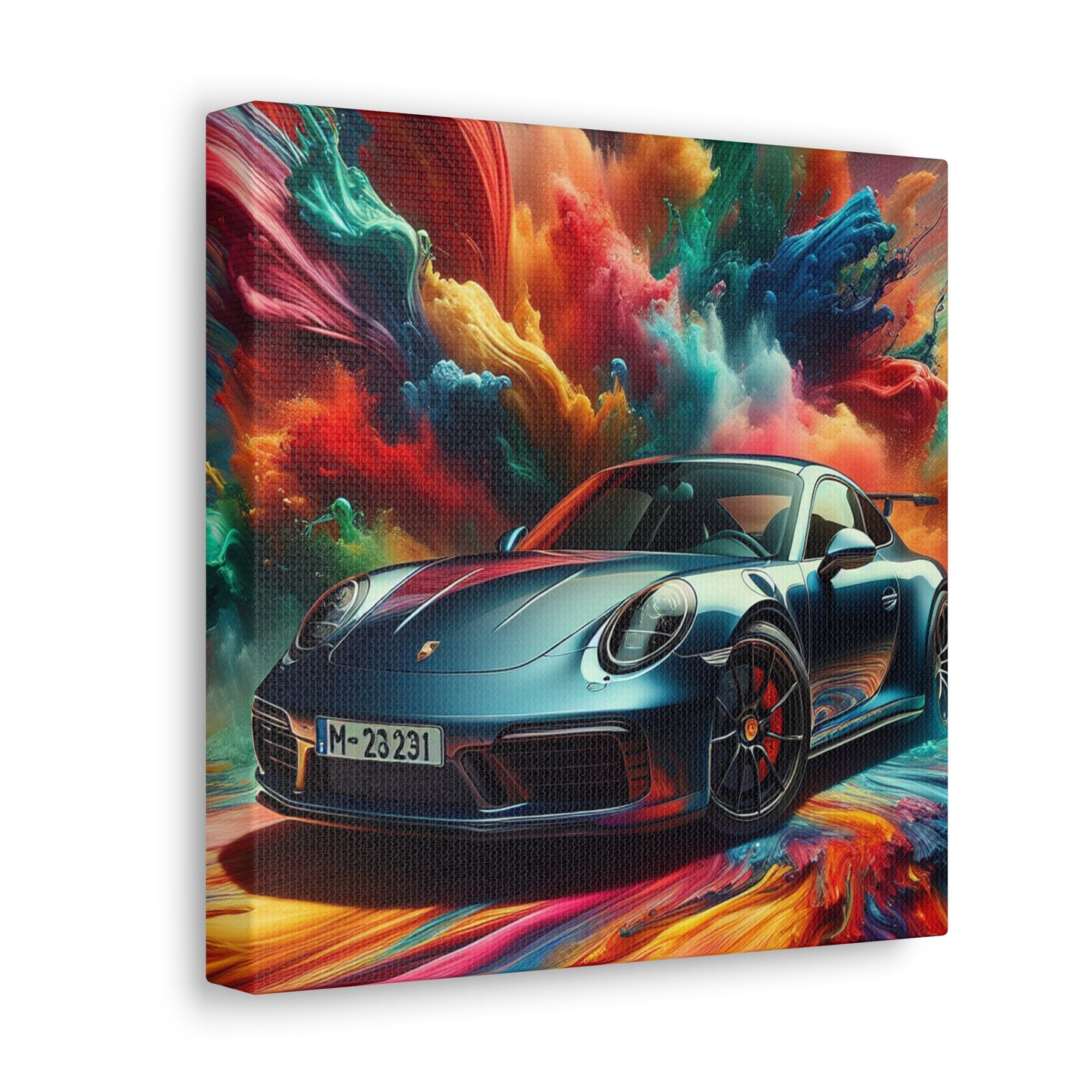 Porsche 911 Canva Painting - Handmade Wall Art, Sports Car Decor, Gift for Car Lovers and Collectors, Home and Office Décor