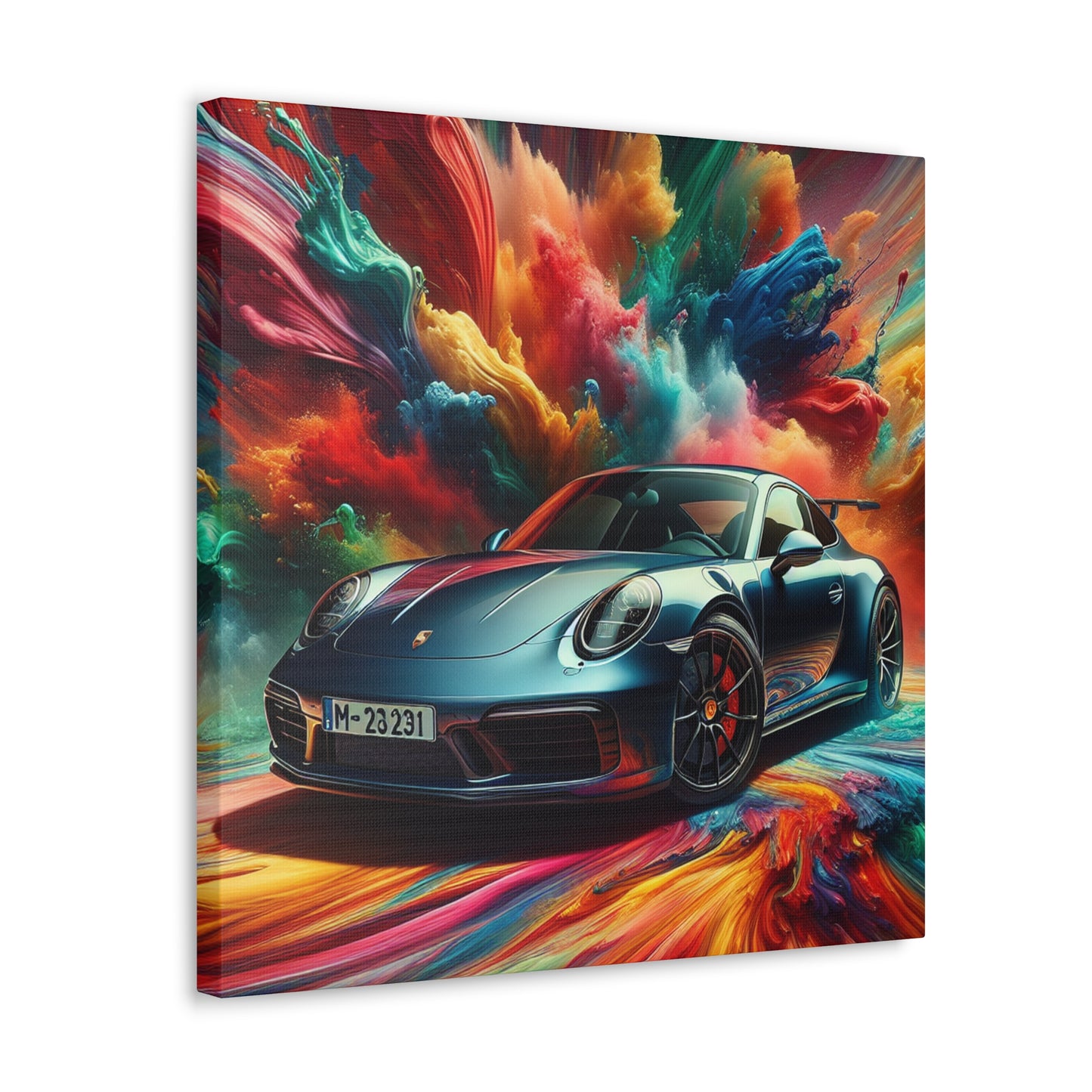 Porsche 911 Canva Painting - Handmade Wall Art, Sports Car Decor, Gift for Car Lovers and Collectors, Home and Office Décor