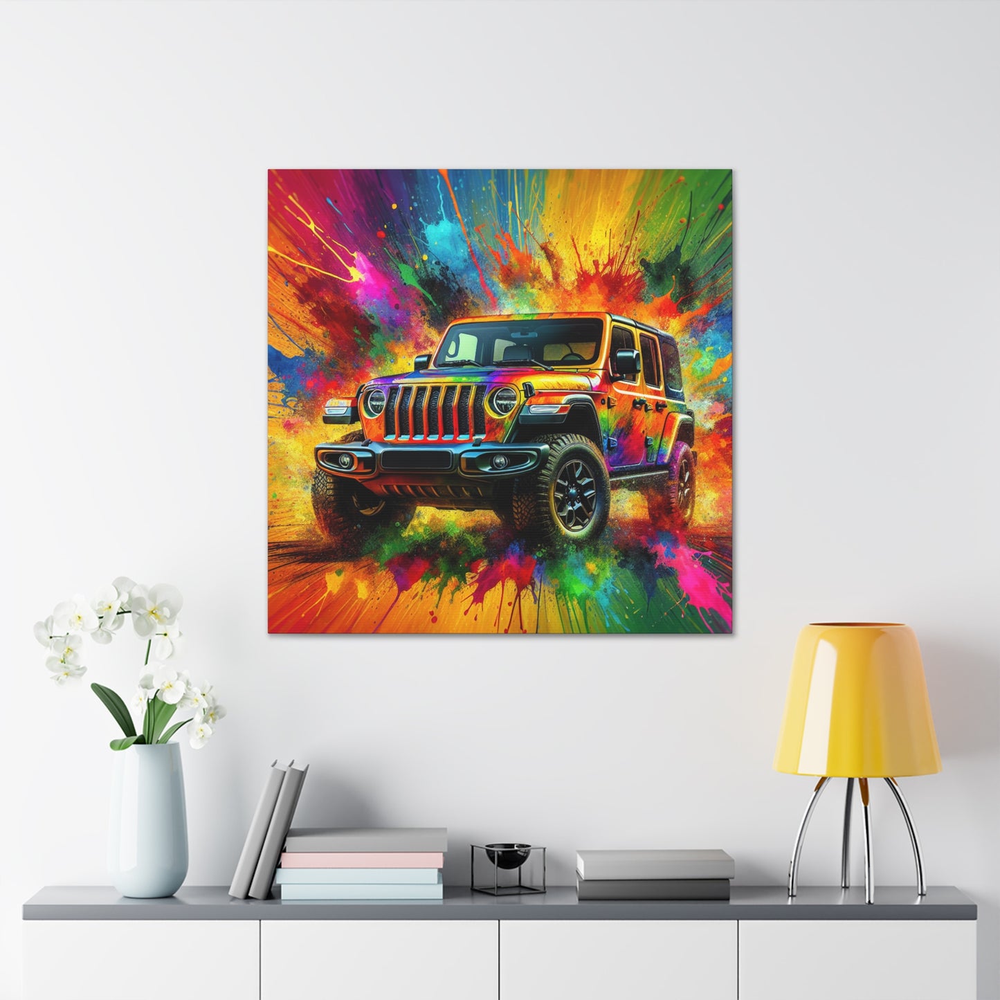 Jeep Wrangler Canva, Car Wall Art, Vehicle Canvas Print, Automotive Home Decor, Offroad Lover Gift, Quality Car Paintings, Unique Artwork