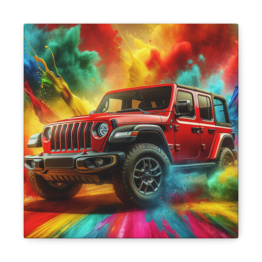 Jeep Wrangler Canva Art, Off-road wall hangings, 4X4 Car prints, Outdoor and Adventure Lover's Home Decor, Unique Gift Idea