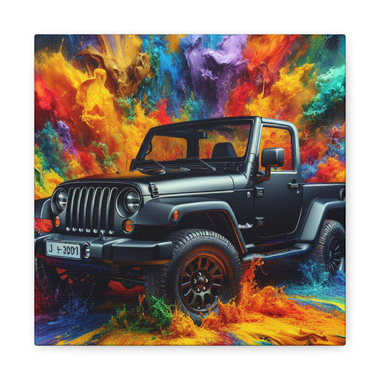Jeep Wrangler Wall Art - Rustic Canva Painting for Garage Decor, Car Enthusiast Gift, SUV Fan, Off-Roading Design, Large Size Jeep Wall Decor