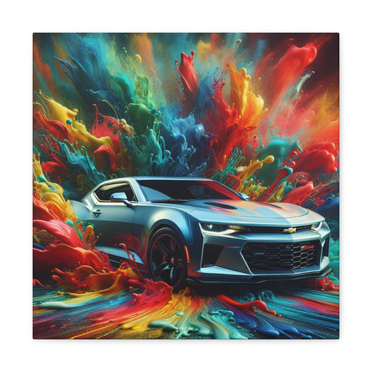 Chevrolet Camaro Wall Art - Vintage Car Canvas Painting, Automotive Decor, Classic Car Art, Muscle Car Print, Garage Decor, Gift for Car Lovers