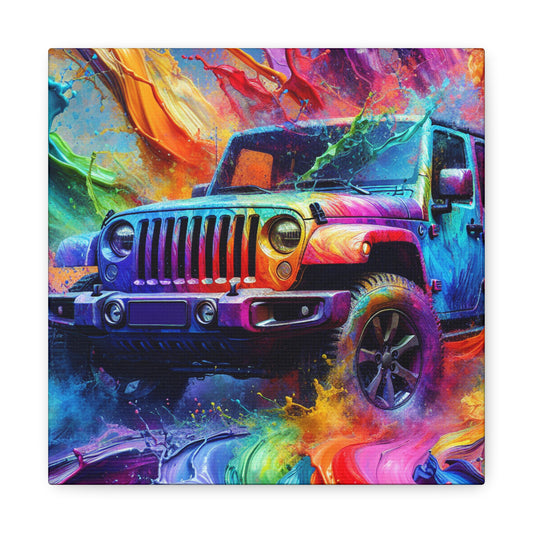 Jeep Wrangler Wall Art, Off-road Vehicle Canva Painting, Rustic Home Decor, Handcrafted Adventure 4x4 Wall Hanging, Perfect Gift for Car Lover