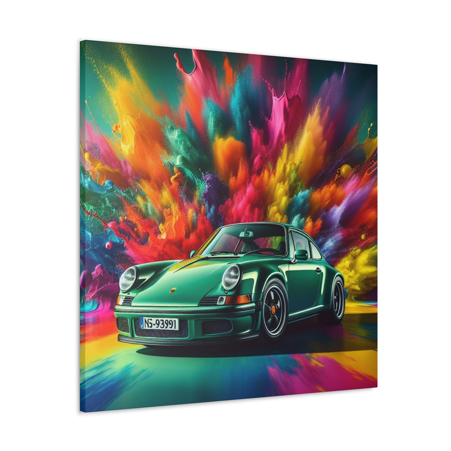 Vintage Porsche 911 Canva Painting, Car Art Wall Decor, Luxury Sports Car Print, Collectors Item, Bespoke Canva Artwork for Car Enthusiasts