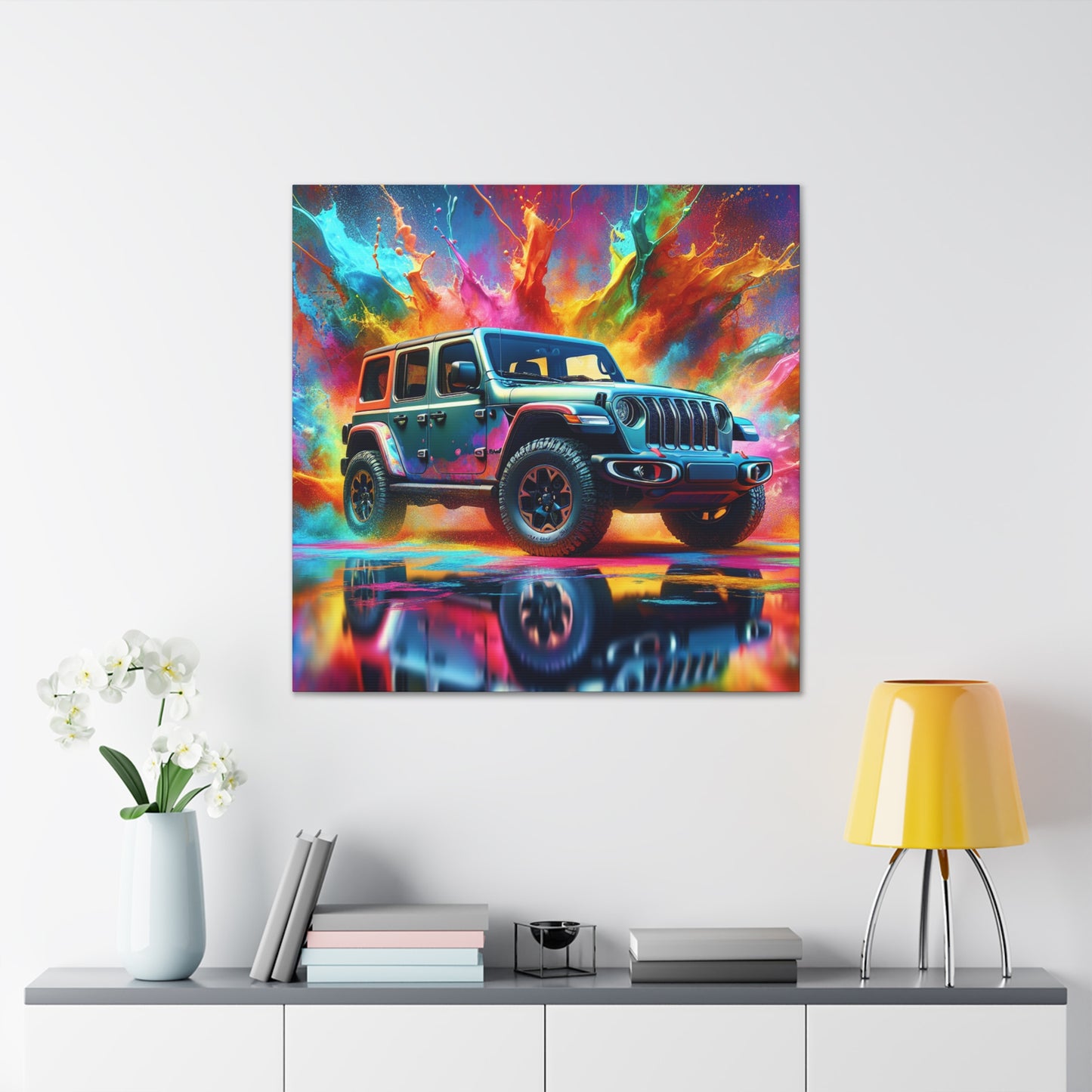 Jeep Wrangler Canva Painting - Wall Art, Unique Gift, Off-road Vehicle Lover, Jeep Art, Home Decor, Outdoor Adventure, Auto Enthusiast Canvas