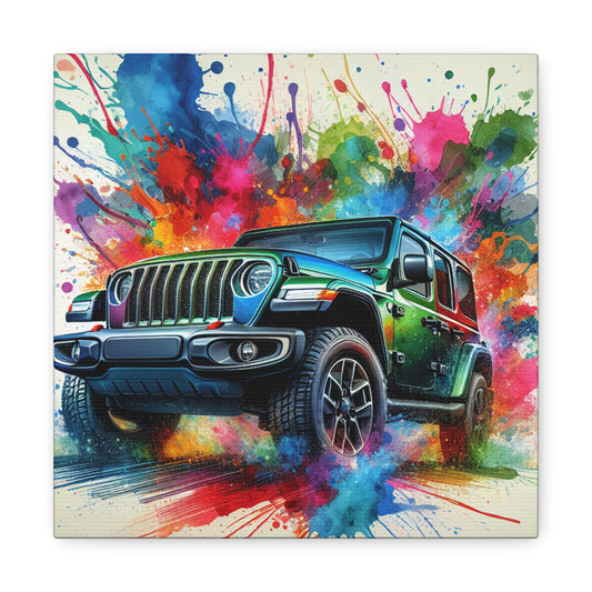 Jeep Wrangler Wall Art - Large Canva Painting for Living Room, Office or Garage - Unique Jeep Vintage Decor - Car Enthusiast Must-Have