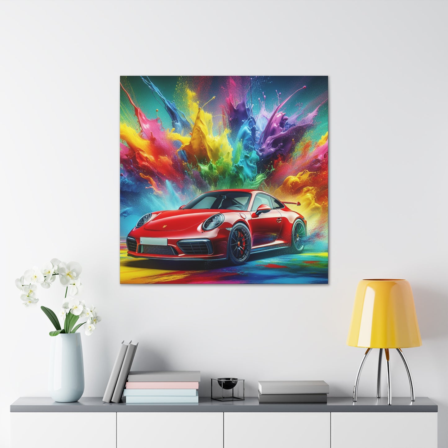 Porsche 911 Fine Art Canva Painting - Vintage Car Wall Decor - Luxury Automobile Artwork for Home and Office Decorations