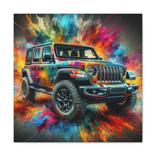 Jeep Wrangler Wall Art Canva - Ultimate Outdoor Adventure, Road Trip Enthusiast, 4x4 SUV Off-Road Car Art, Ideal Gift for Jeep Lovers