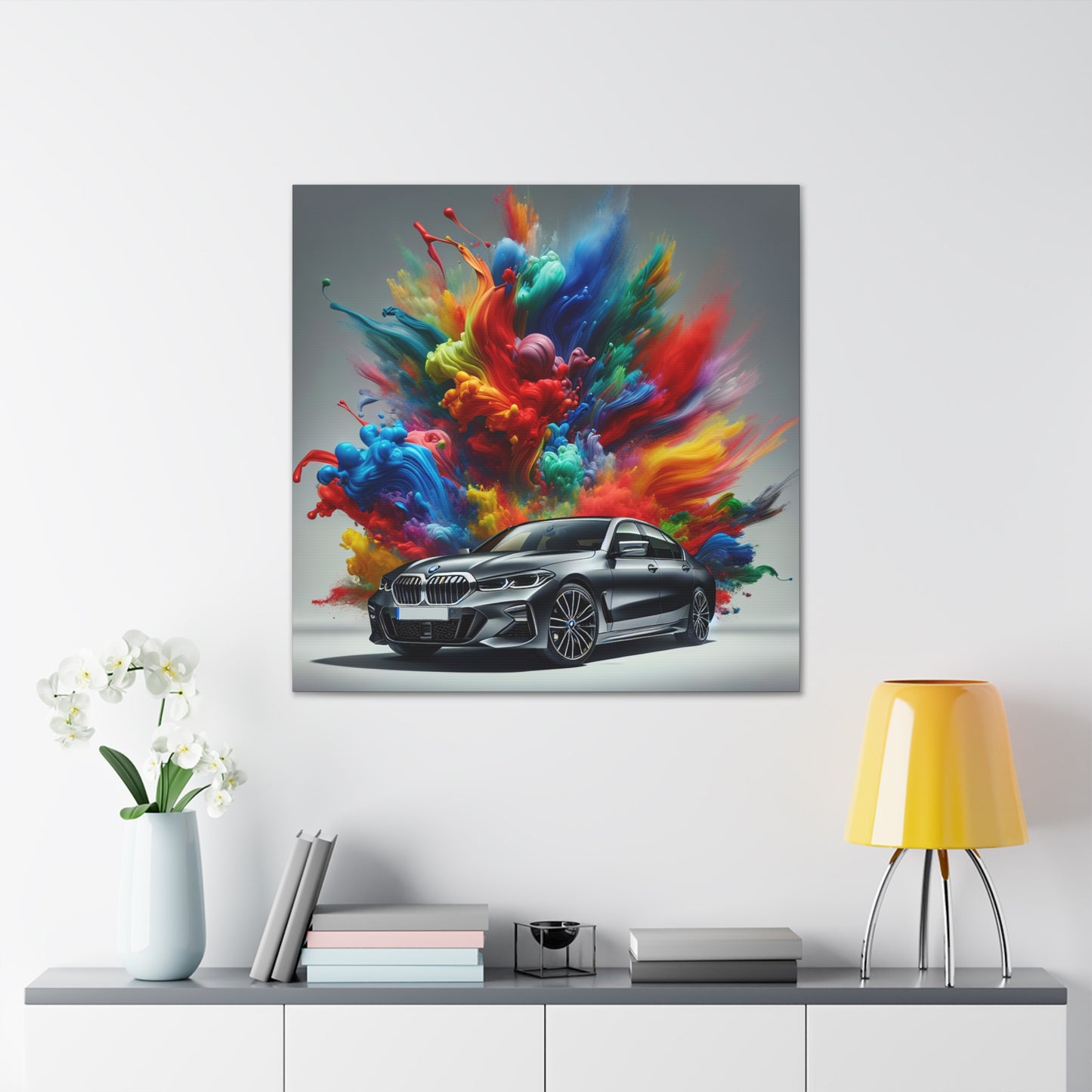 Luxurious BMW Car Canva Art, Chic Wall Decor, High-Quality Painting, Perfect Gift for Car Lovers and Enthusiasts, Unique Home Decoration