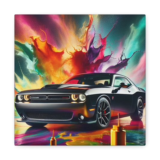 Dodge Challenger Wall Art Canva Painting - Modern Home Decor, Car Lovers Gift, Classic Car and Automotive Art, Unique Living Room Decor