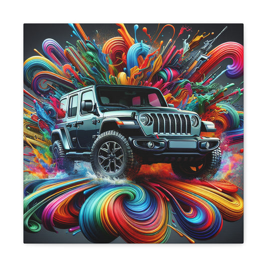 Jeep Wrangler Canva Painting - Decorative Wall Art - Perfect Gift for Jeep Lovers and Off-road Adventure Enthusiasts