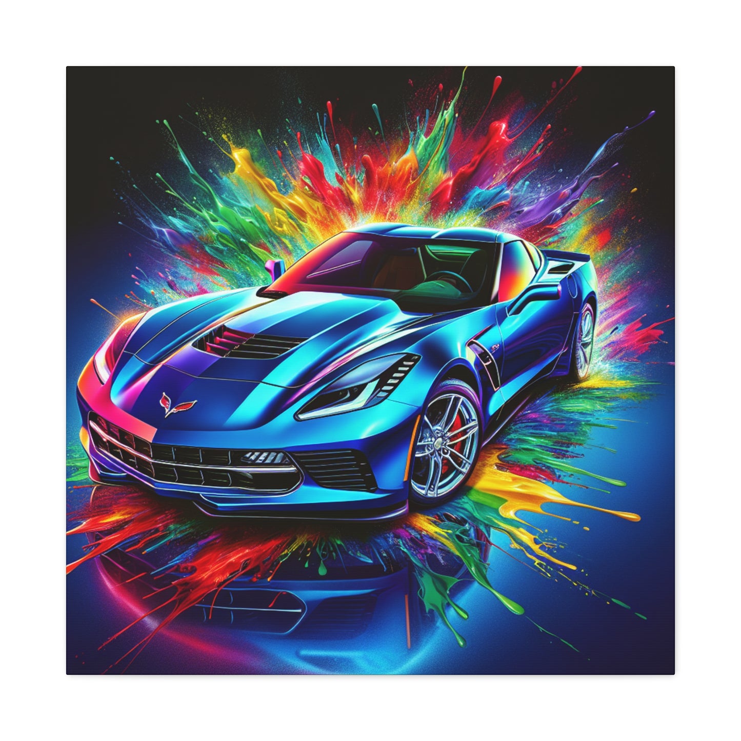 Chevrolet Corvette Canva Painting, Classic Car Wall Art, Vintage Corvette Home Decor, Car Enthusiast Gift, Man Cave Accessory