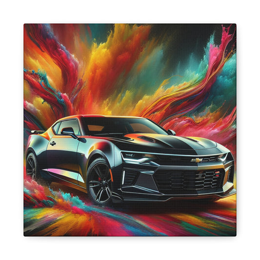 Chevrolet Camaro Canva Painting, Wall Art, Home Decor, Vintage Car Print, Automotive Artwork, Classic Car, Racing Decor, Car Lover Gift
