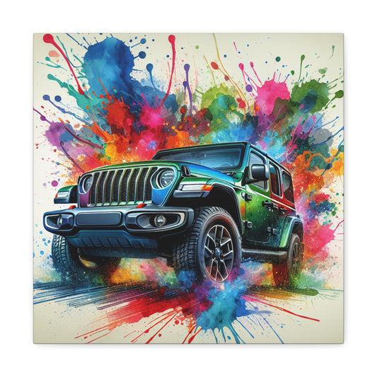 Jeep Wrangler Wall Art - Large Canva Painting for Living Room, Office or Garage - Unique Jeep Vintage Decor - Car Enthusiast Must-Have