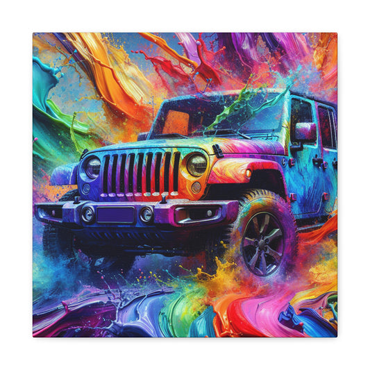 Jeep Wrangler Wall Art, Off-road Vehicle Canva Painting, Rustic Home Decor, Handcrafted Adventure 4x4 Wall Hanging, Perfect Gift for Car Lover