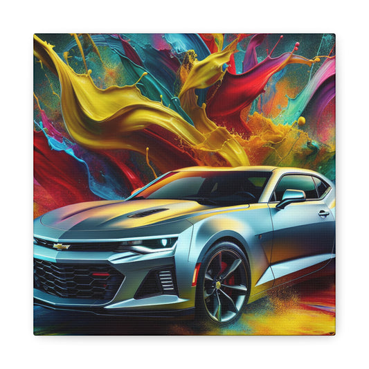 Chevrolet Camaro Canva Painting, Modern Car Art, Handmade Wall Decor, Perfect Gift for Car Lovers, Automotive Enthusiast, Home Decoration