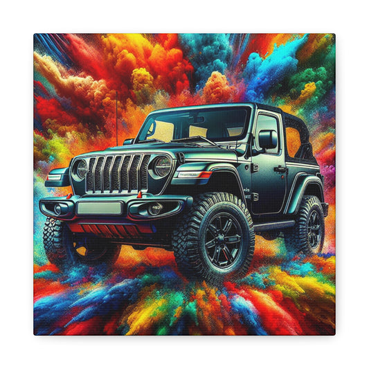 Jeep Wrangler Wall Art, Off-road 4x4 Adventure Canva Painting, Bedroom Decor, Home Office, Unique Gift for Car Enthusiast