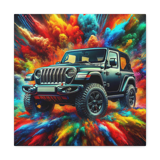 Jeep Wrangler Wall Art, Off-road 4x4 Adventure Canva Painting, Bedroom Decor, Home Office, Unique Gift for Car Enthusiast