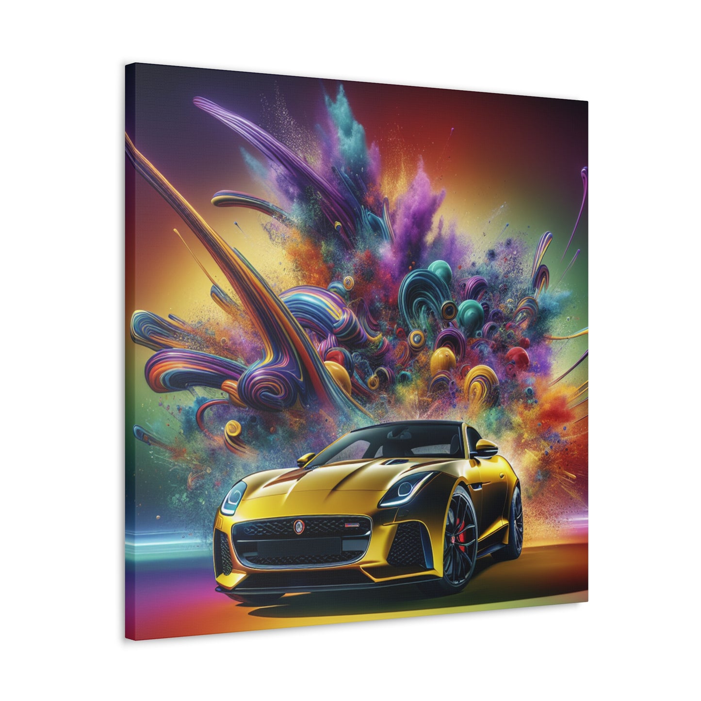 Jaguar F-Type Canva Painting - Wall Art, Car Enthusiast Gift, Automotive Decor, Luxury Sports Car Art, Handmade Unique Canvas Print