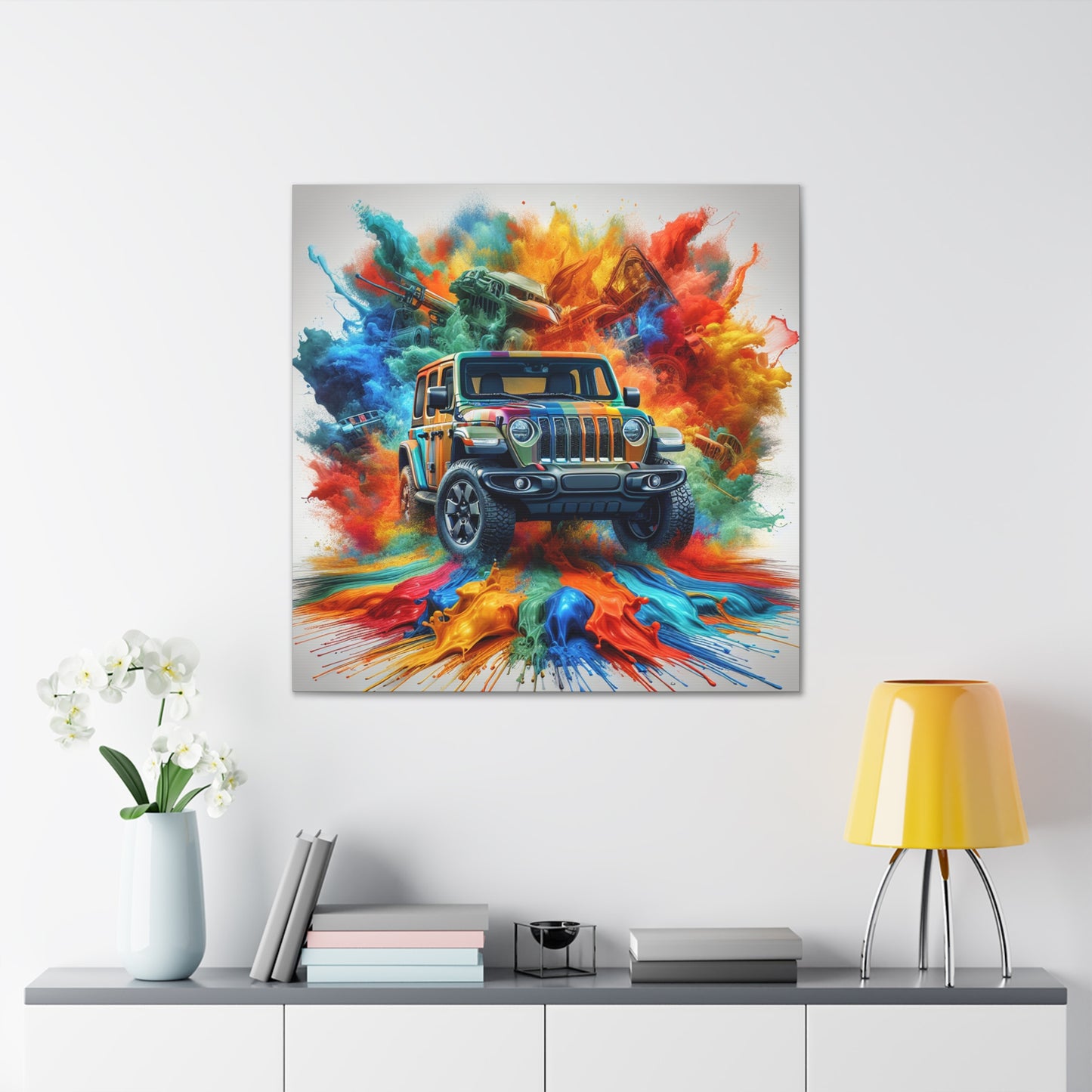 Jeep Wrangler Wall Art, Large Canva Painting, Off-Road Vehicle Print, Home Decor, Automobile Lovers, Unique Jeep Themed Gift Idea