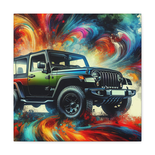 Jeep Wrangler Wall Art Canva Painting, Off-Road Adventure Home Decor, Perfect Gift for Automotive Enthusiasts, High-Quality Print