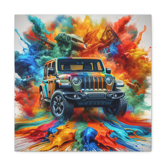 Jeep Wrangler Wall Art, Large Canva Painting, Off-Road Vehicle Print, Home Decor, Automobile Lovers, Unique Jeep Themed Gift Idea