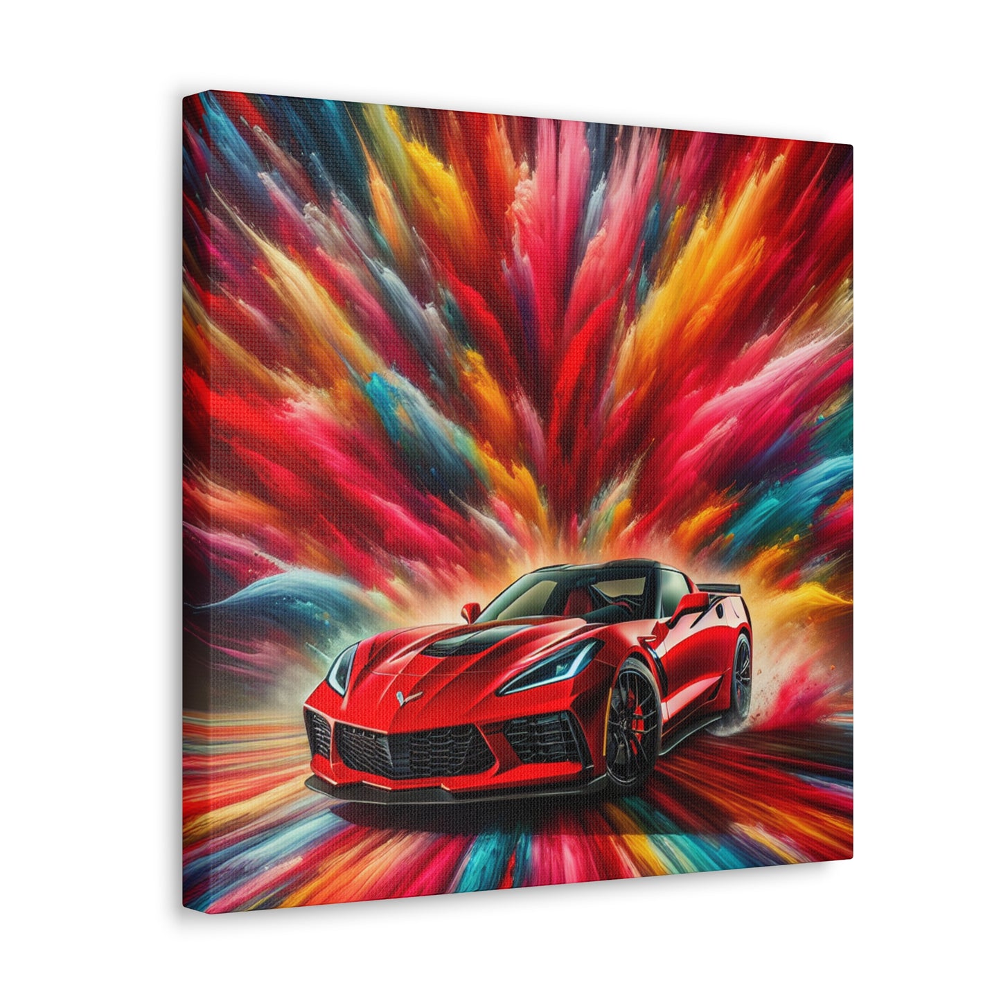 Chevrolet Corvette Wall Art, Automotive Canva Painting, Car Enthusiast Gift, Vintage Sports Car Decor, Modern Office and Home Wall Décor