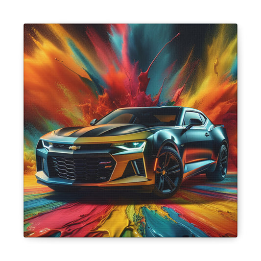 Chevrolet Camaro Canva Art Print - Vintage Wall Decor for Car Enthusiasts - High Quality Canvas - Ideal Gift for Motorsport Lovers