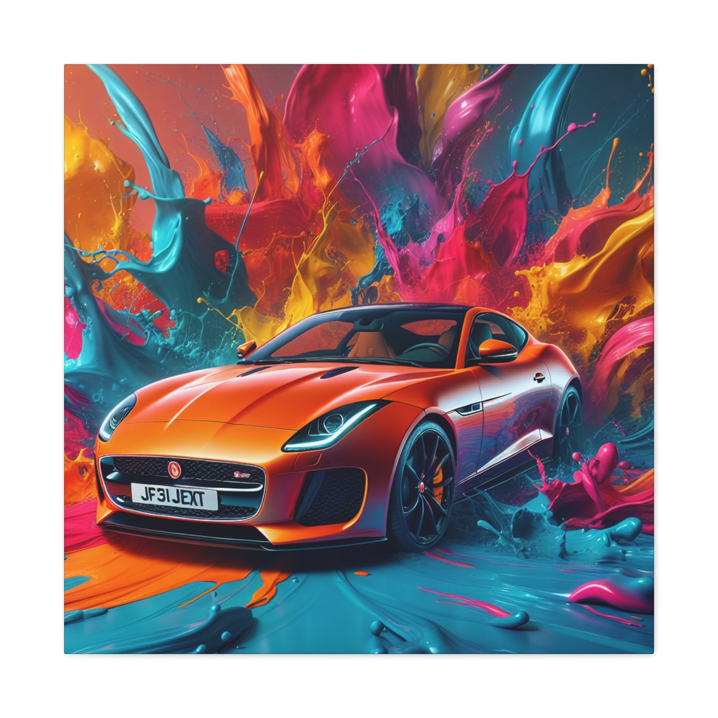 Jaguar F-Type Canva Painting - Wall Art, Home Decor, Unique Gift, Exclusive Car Art, High Quality Print, Automobile Enthusiast, Collector's Item
