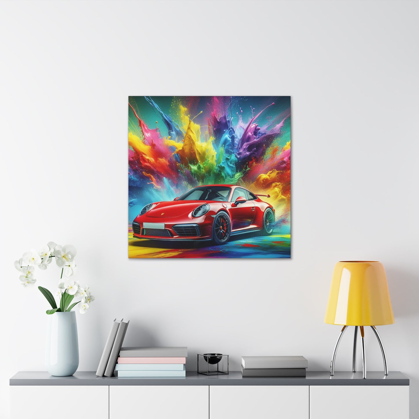 Porsche 911 Fine Art Canva Painting - Vintage Car Wall Decor - Luxury Automobile Artwork for Home and Office Decorations