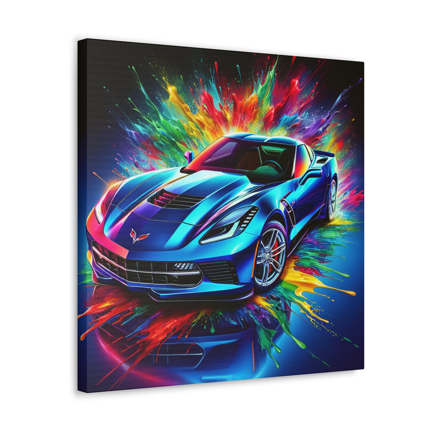 Chevrolet Corvette Canva Painting, Classic Car Wall Art, Vintage Corvette Home Decor, Car Enthusiast Gift, Man Cave Accessory