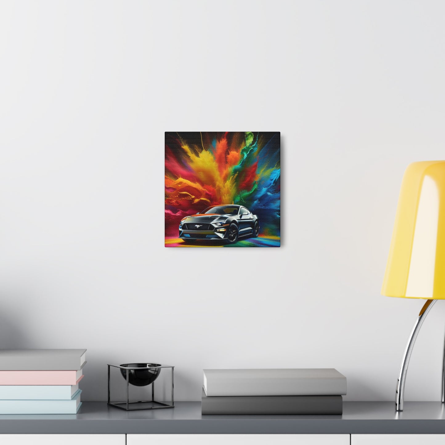 Ford Mustang Vintage Car Canva Painting - Unique Garage Decor, Perfect Gift for Car Lovers and Collectors, Wall Art Home Decor