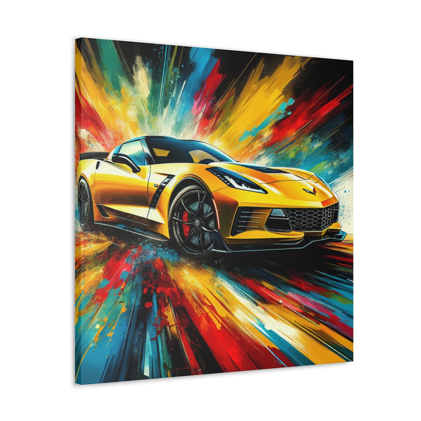 Chevrolet Corvette Artwork Canva Painting - Vintage Car Wall Decor - Enthusiast's Gift - Auto Art - Classic Corvette Car - High Quality Print