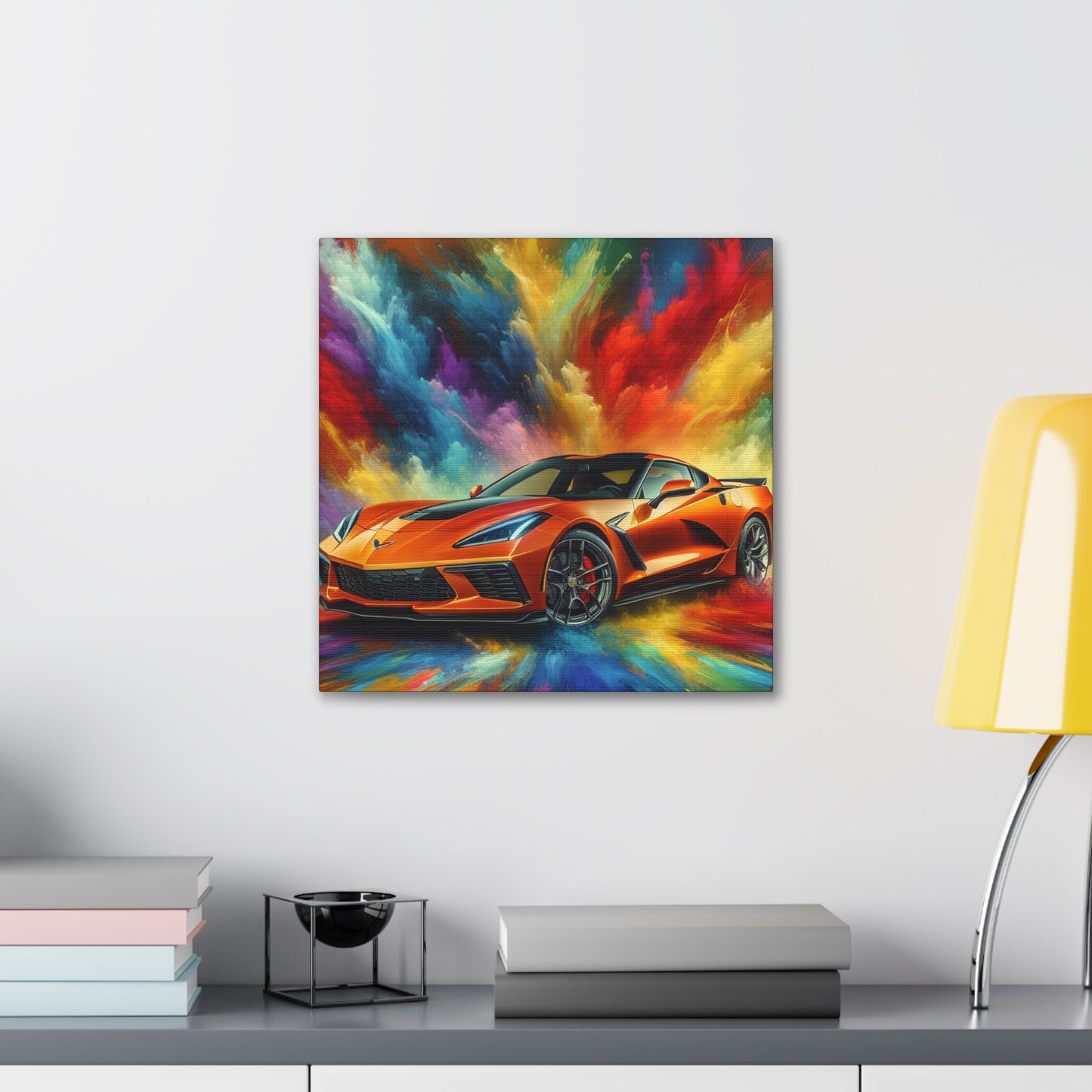 Chevrolet Corvette Wall Art - Large Canva Painting, Home Decor, Classic Car Enthusiast Gift, High Quality Print, Vintage and Modern Styles