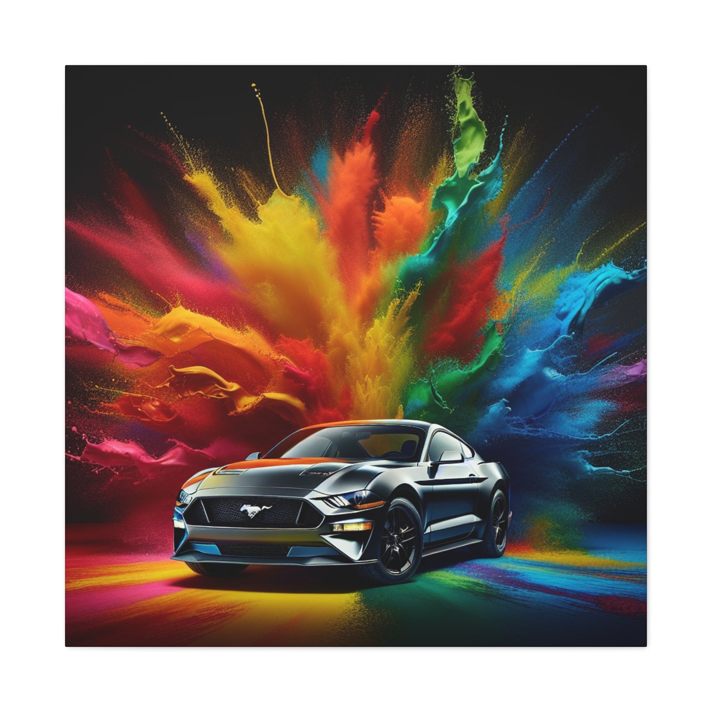 Ford Mustang Vintage Car Canva Painting - Unique Garage Decor, Perfect Gift for Car Lovers and Collectors, Wall Art Home Decor