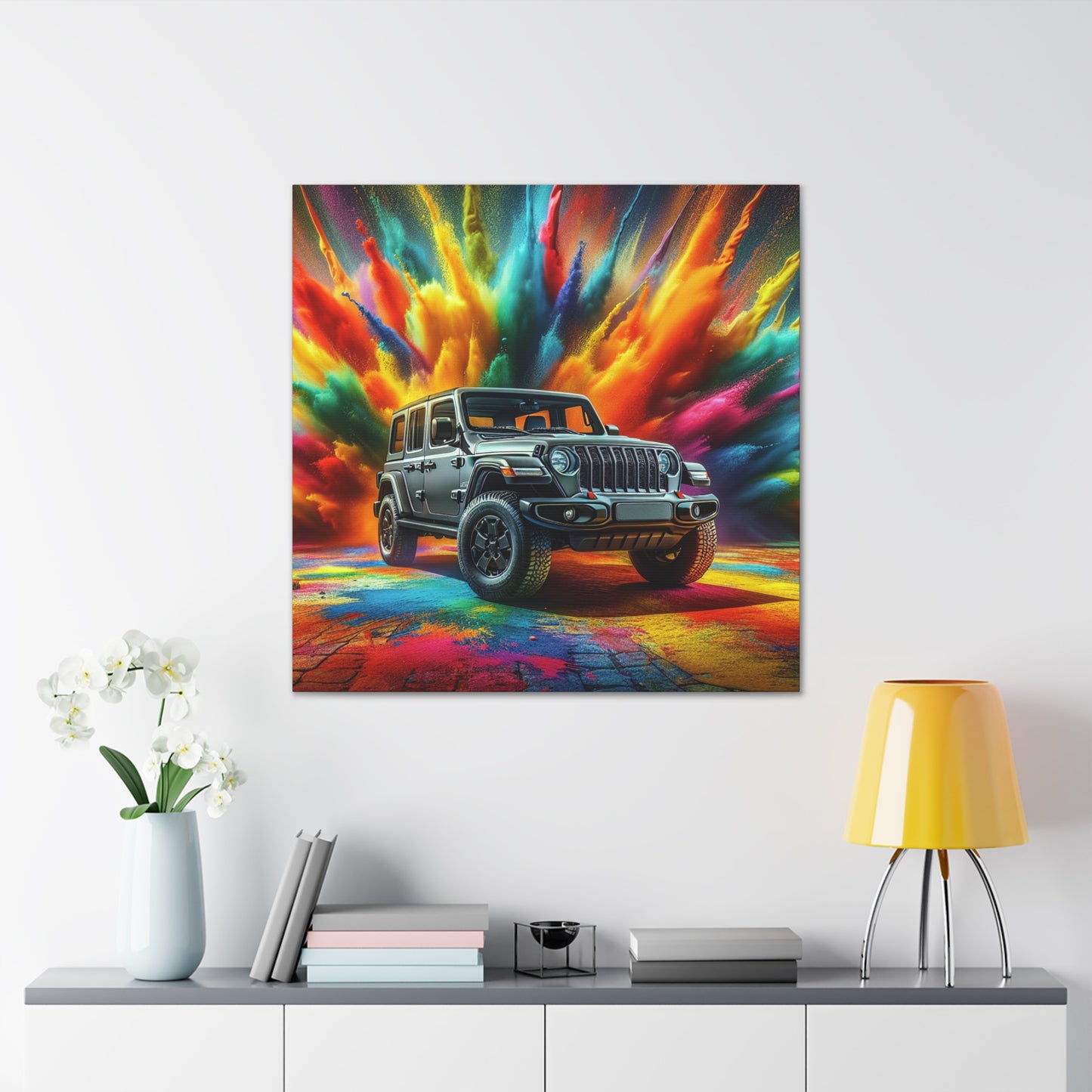 Jeep Wrangler Canva Painting, Perfect for Car Fans, Wall Art, Home Decor, Ultimate Gift for Jeep Lovers, Custom and Handmade Artwork
