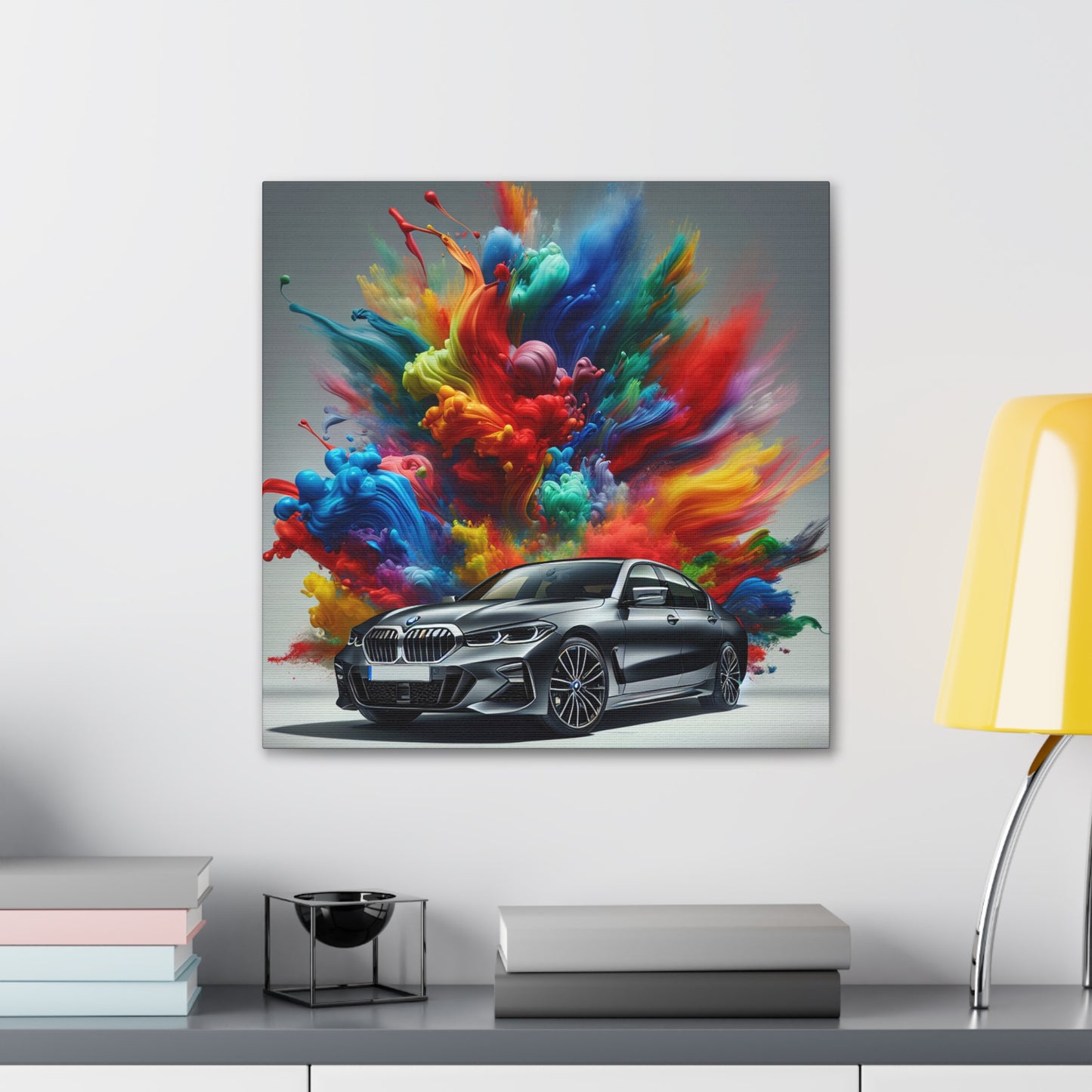 Luxurious BMW Car Canva Art, Chic Wall Decor, High-Quality Painting, Perfect Gift for Car Lovers and Enthusiasts, Unique Home Decoration