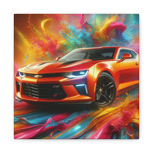 Chevrolet Camaro Canvas Painting - Car Wall Art, Vintage Vehicle, Home Decor, Garage Decorative Print, Man Cave Gift Idea, Collector Car Art